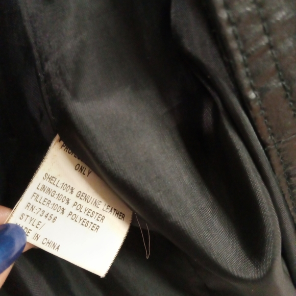 Vintage Coat OMINT APPAREL Maxie Black Leather Floral Suede Size Sm - Picture 11 of 16